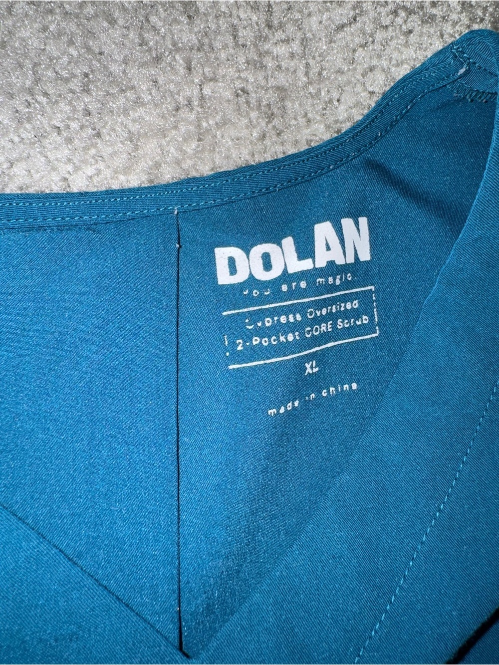 DOLAN Caribbean Blue V-Neck oversized scrub top XLarge - Picture 4 of 8